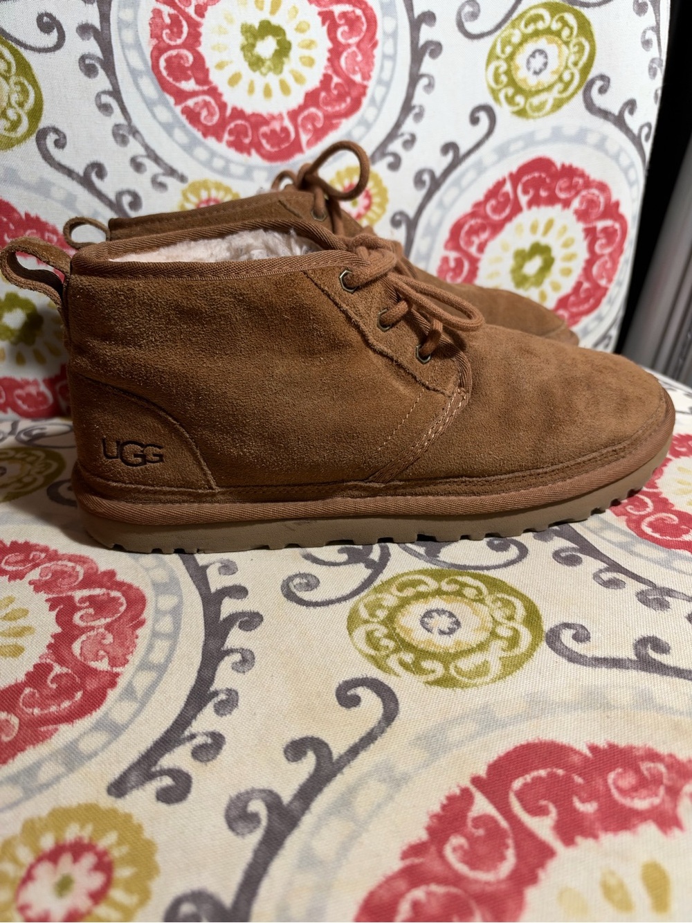 UGG Neumel Chestnut Suede Sheepskin Ankle Boots Booties Shoes Size US 10 Women